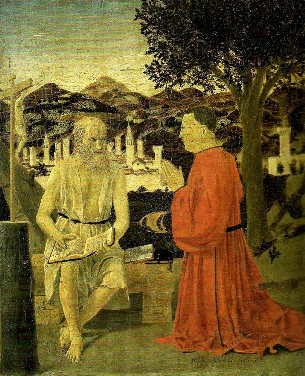 Piero della Francesca saint jerome and a worshipper Germany oil painting art